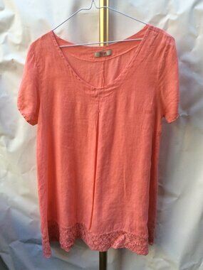 ShE Glamour Company 100% Linen Tunic | Made in Italy | PTP 20" Size M